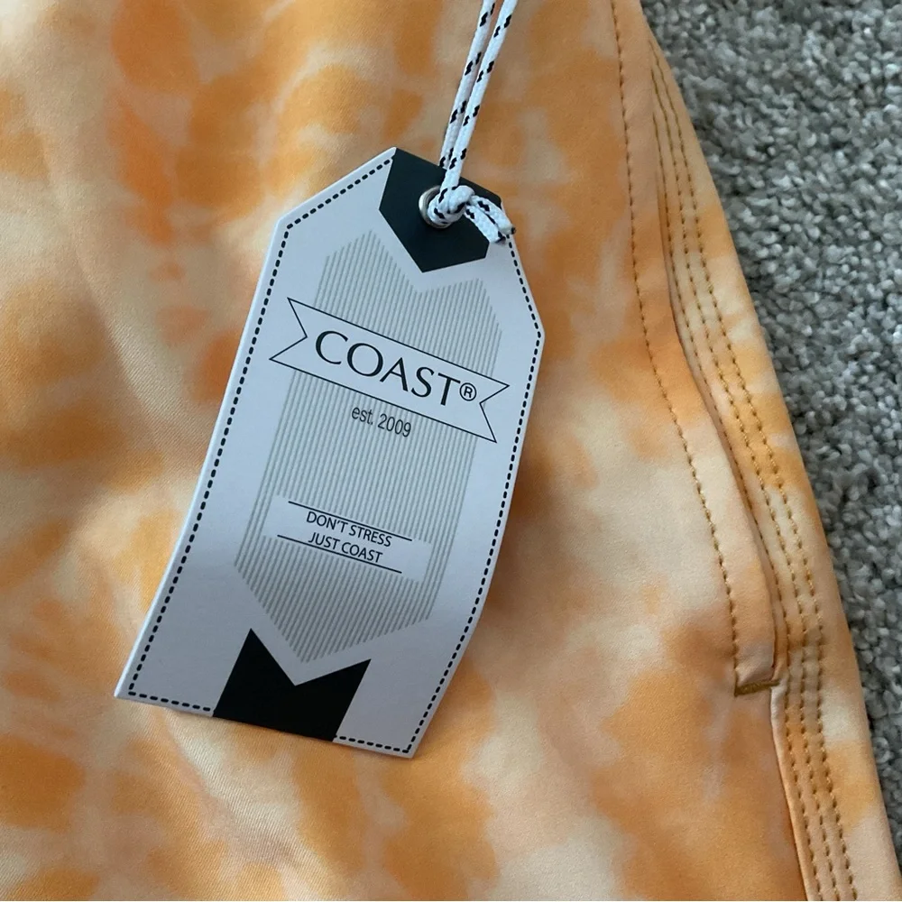 Coast Swim Trunk Mens XXL Short Mesh Lined 3 Pockets Coral NWT